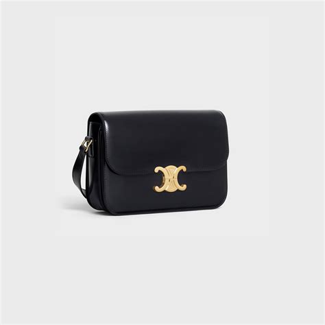 celine triomphe shiny calfskin shoulder bag|Celine sentimental triomphe bag.